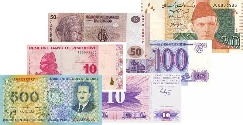 Lot de 6 billets de banque : Culture et Nature 2