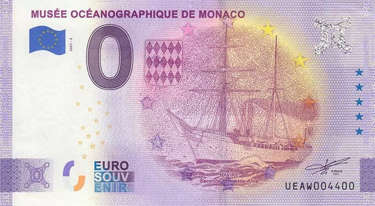 Billet de 0 euro Musée océanographique de Monaco - Voilier 2021