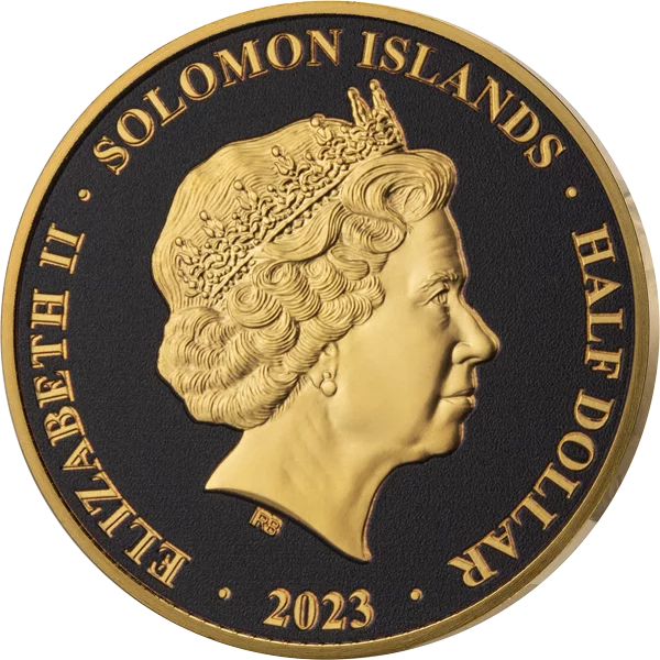 Pièce de 50 cents des Îles Salomon - Collection Égypte antique - Ramsès II 2023