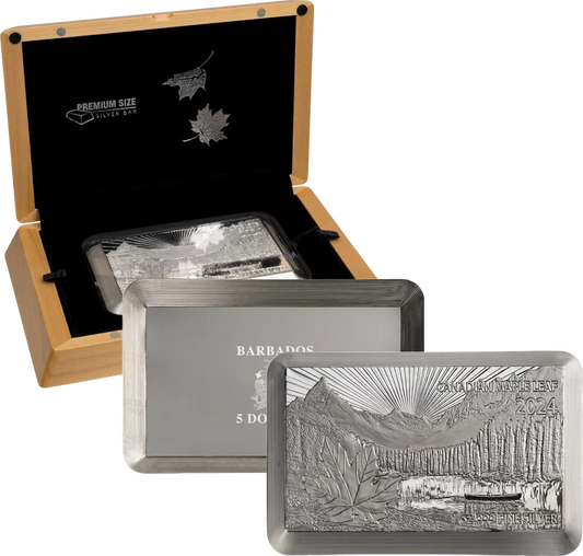 Lingot d'argent de qualité supérieure - Feuille d'érable 2024