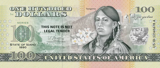 Billet de 100 Dollars USA Dollar d'État - Idaho Sacagawea 2022