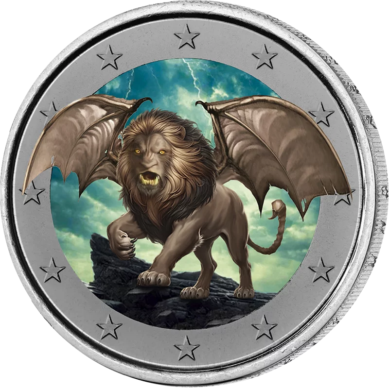Manticore fantastique édition artiste 2 euros phosphorescente