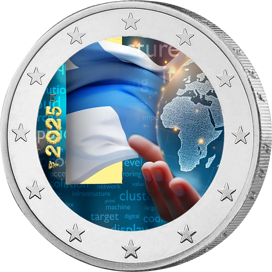 2 Euro Finlande Diplomatie et politique étrangère 2025 avec application couleur