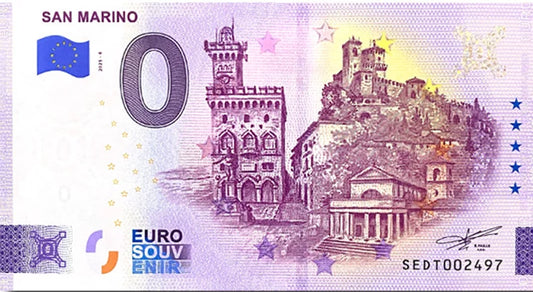 Billet de 0 euro Italie Saint-Marin 2025