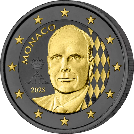 Pièce de 2 euros de Monaco, édition Golden Enigma 2025.