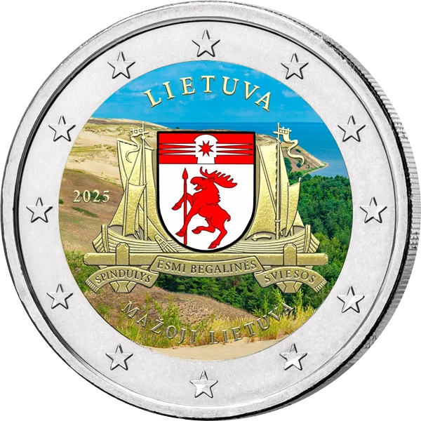 2 euros Lituanie Région Petite Lituanie 2025 avec application couleur