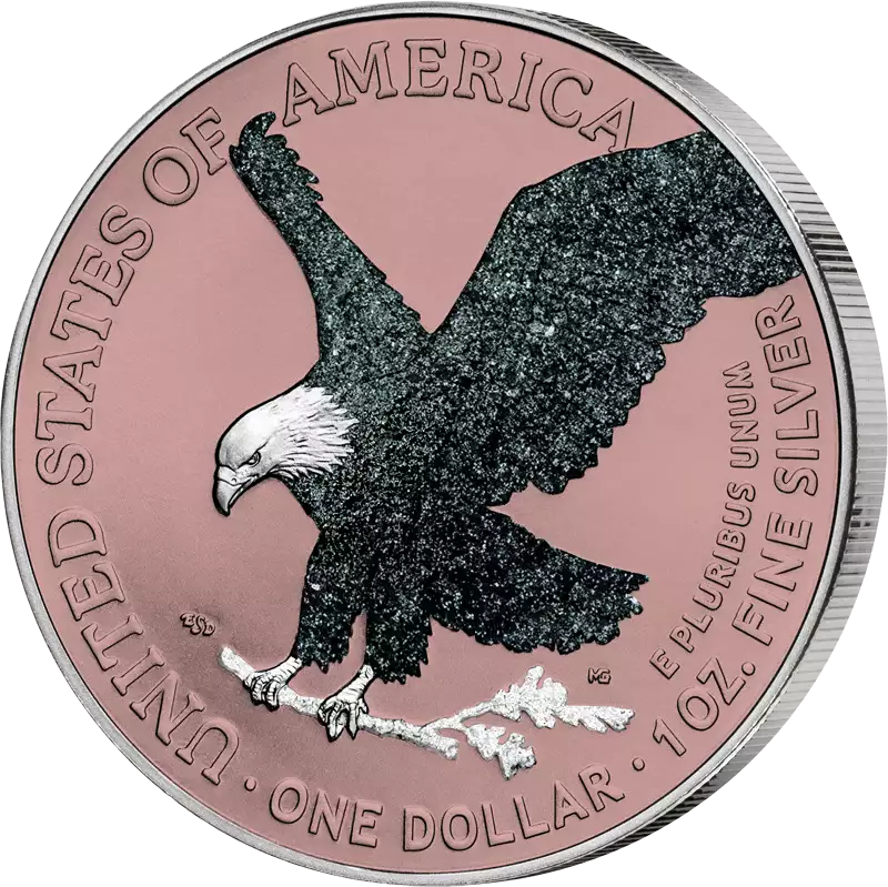 Pièce de 1 dollar américain Eagle 2026, sélection premium Eagle avec or rose et cristaux de diamant 2026
