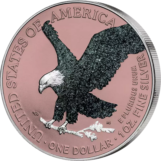Pièce de 1 dollar américain Eagle 2026, sélection premium Eagle avec or rose et cristaux de diamant 2026