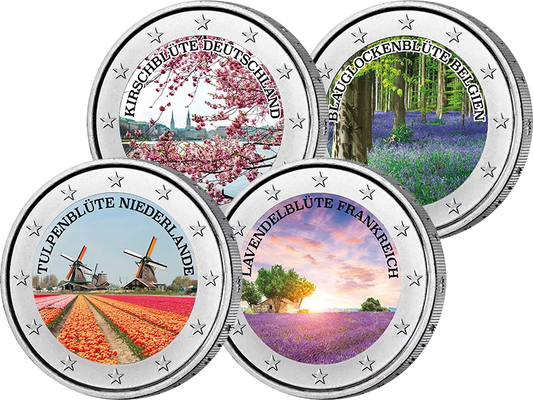 4 x 2 euros Les merveilles florales de l'Europe