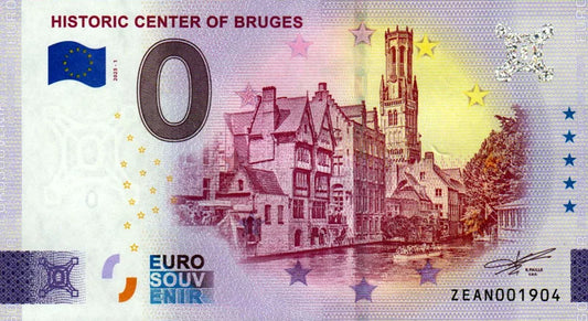 Billet de 0 euro Belgique Centre historique de Bruges 2025