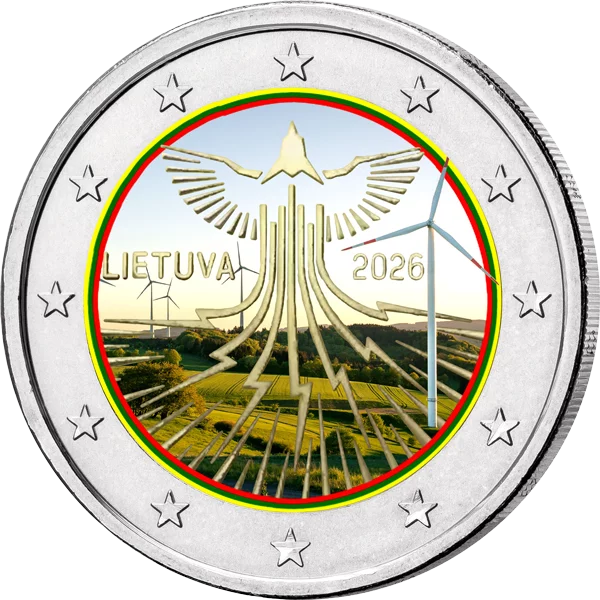 2 euros Lituanie Indépendance de la Lituanie en matière d'approvisionnement énergétique 2026 avec application couleur