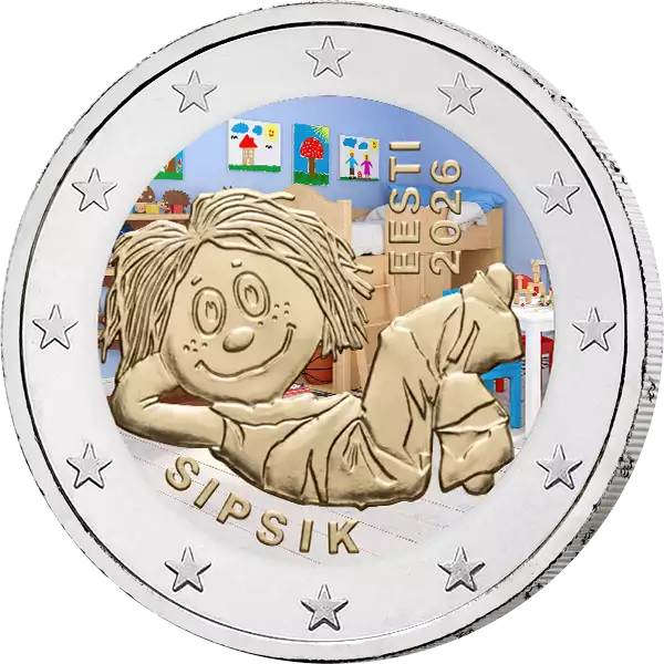 2 euros Estonie Sipsik 2026 avec application couleur