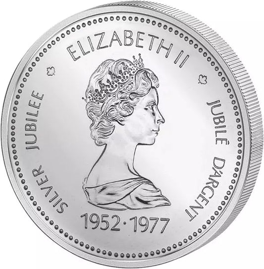 Pièce de 1 dollar canadien commémorant le jubilé d'argent de la reine Elizabeth II, 1977