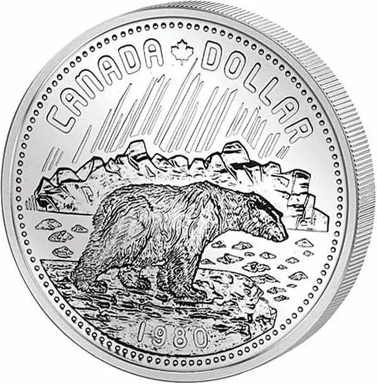 Pièce de 1 dollar canadien Ours polaire 1980