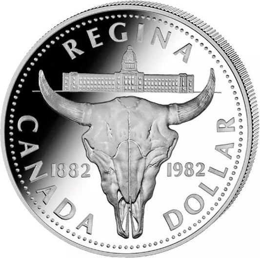 Grue de bison canadienne de 1 dollar, 1982