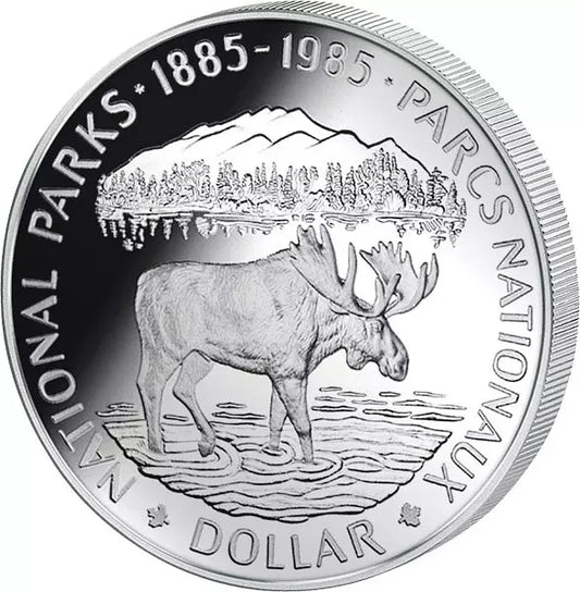 Pièce de 1 dollar canadien Orignal 1985