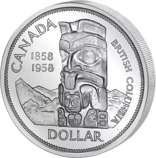 Totem canadien de 1 dollar, 1958