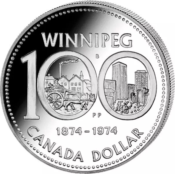 1 dollar canadien – 100 ans de la ville de Winnipeg, 1974