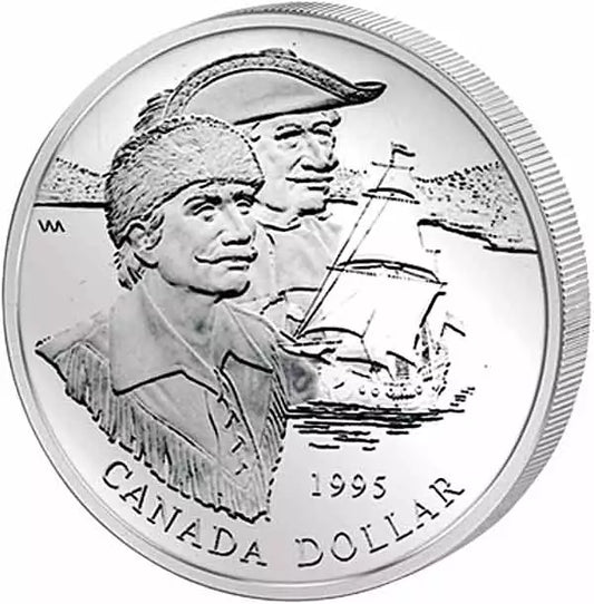 Pièce de 1 dollar canadien commémorant les 325 ans de la Compagnie de la Baie d'Hudson (1995) - Épreuve