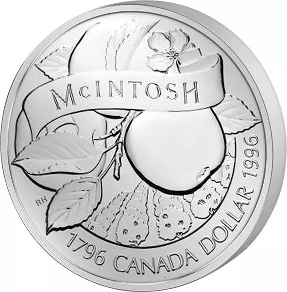 Pièce de 1 dollar canadien John McIntosh Apple 1996