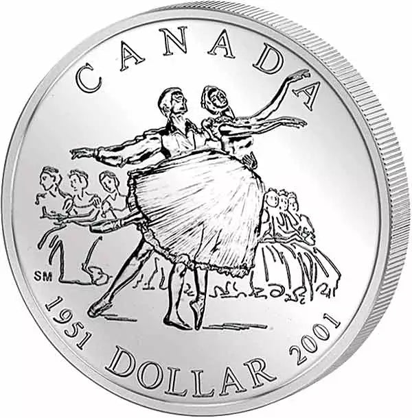 Pièce de 1 dollar canadien – 50 ans du Ballet national du Canada – 2001 – Preuve