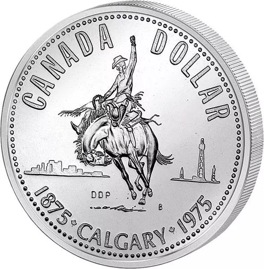 1 dollar canadien – 100 ans de la ville de Calgary, 1975