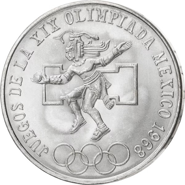25 pesos Mexique Danseurs mayas Jeux olympiques de Mexique 1968