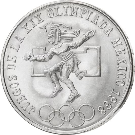 25 pesos Mexique Danseurs mayas Jeux olympiques de Mexique 1968
