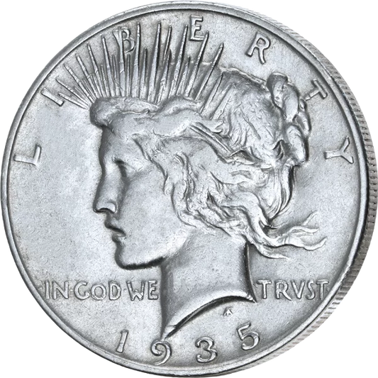 Pièce de 1 dollar américain « Paix » de 1935, en très bon état à excellent état.