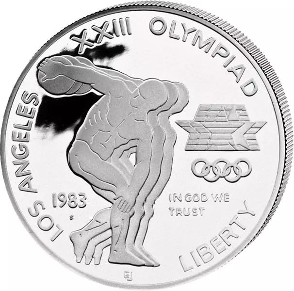 Pièce de 1 dollar des États-Unis, lanceur de disque des Jeux olympiques de Los Angeles 1983