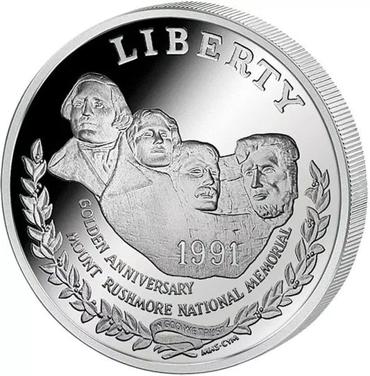 Pièce de 1 dollar américain commémorant le 50e anniversaire du Mont Rushmore en 1991