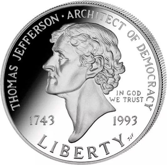 Pièce de 1 dollar américain Thomas Jefferson 1993