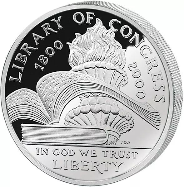 Pièce de 1 dollar américain commémorant le 200e anniversaire de la Bibliothèque du Congrès (2000)