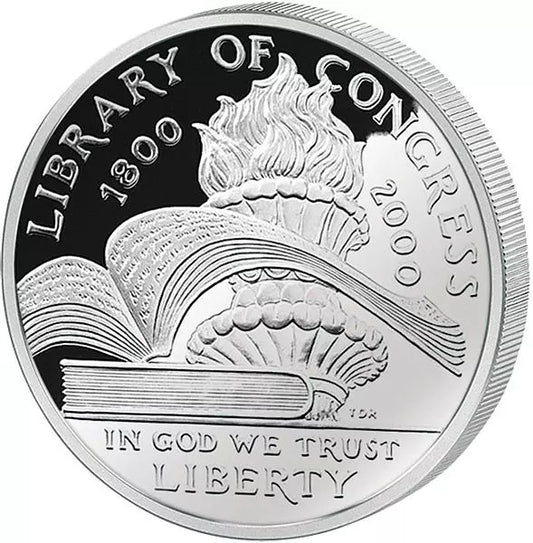 Pièce de 1 dollar américain commémorant le 200e anniversaire de la Bibliothèque du Congrès (2000)