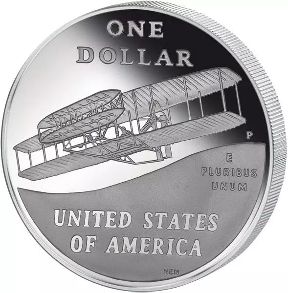 Pièce de 1 dollar américain commémorant le vol motorisé des frères Wright en 2003