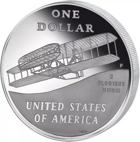 Pièce de 1 dollar américain commémorant le vol motorisé des frères Wright en 2003