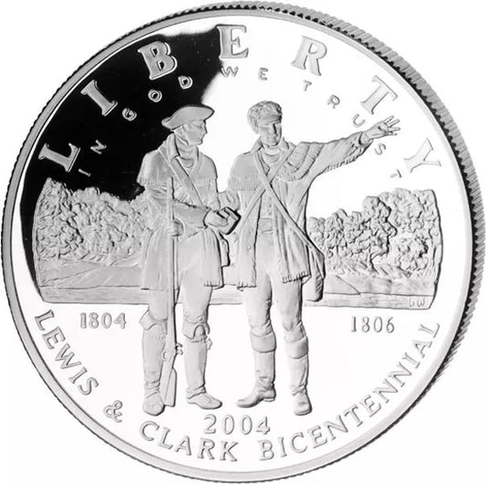 Pièce de 1 dollar américain commémorant l'expédition Lewis et Clark de 2004
