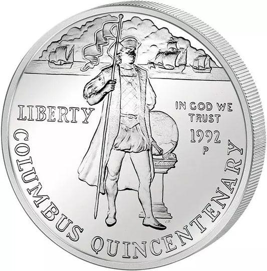Pièce de 1 dollar américain commémorant le 500e anniversaire de la découverte de Colomb en 1992