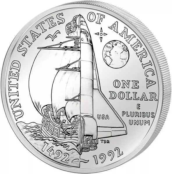 Pièce de 1 dollar américain commémorant le 500e anniversaire de la découverte de Colomb en 1992