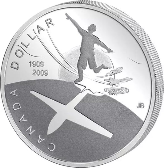 Pièce de 1 dollar canadien – 100e anniversaire du premier vol au Canada (2009)