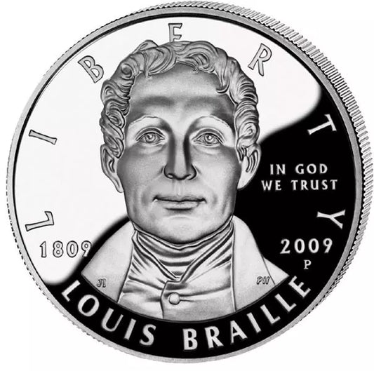 Pièce de 1 dollar américain Louis Braille 2009