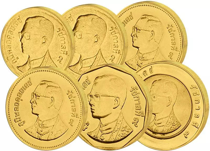 25 Satang - Coffret de pièces de 10 Baht Thaïlande 1987-2008
