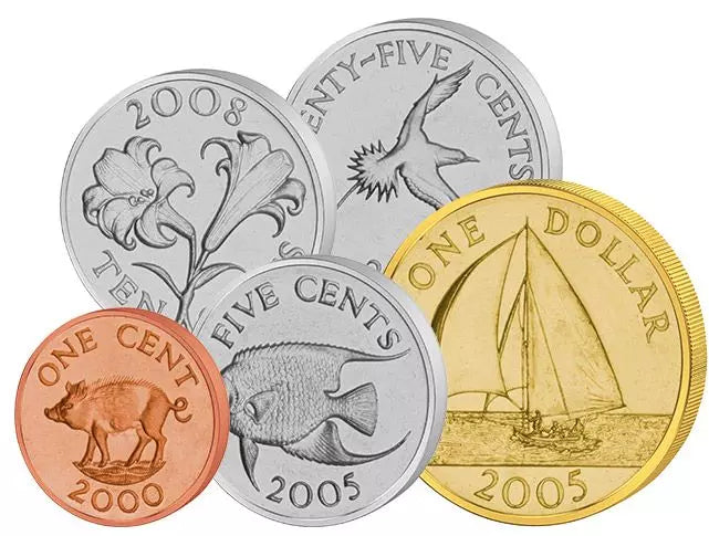 Pièces de monnaie en circulation de 1 cent à 1 dollar aux Bermudes, 1999-2009