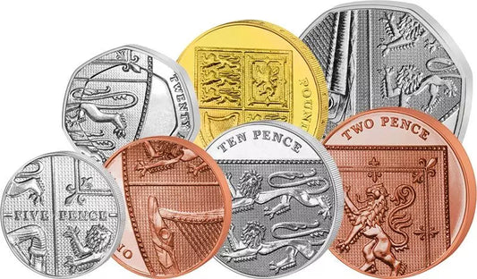 Pièces de monnaie de 1 pence à 1 livre sterling en circulation en Grande-Bretagne (2008-2012)