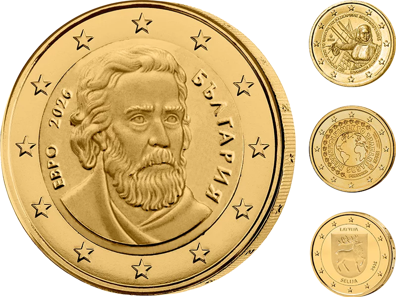 Collection : Pièces commémoratives de 2 euros en éditions premium entièrement plaquées ou